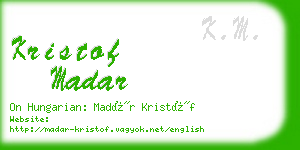 kristof madar business card